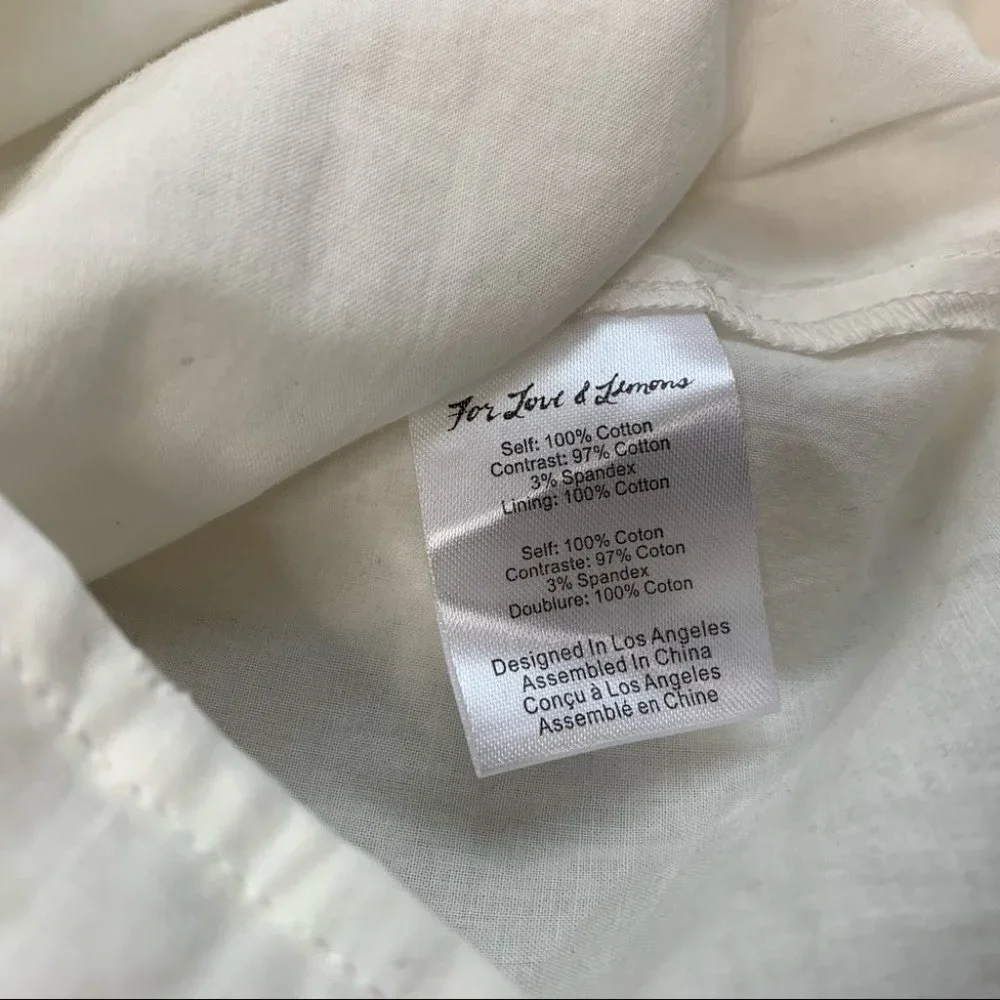 For Love & Lemons Vera Eyelet Ruffle Lace Mini Dress White Size Small - Picture 12 of 16